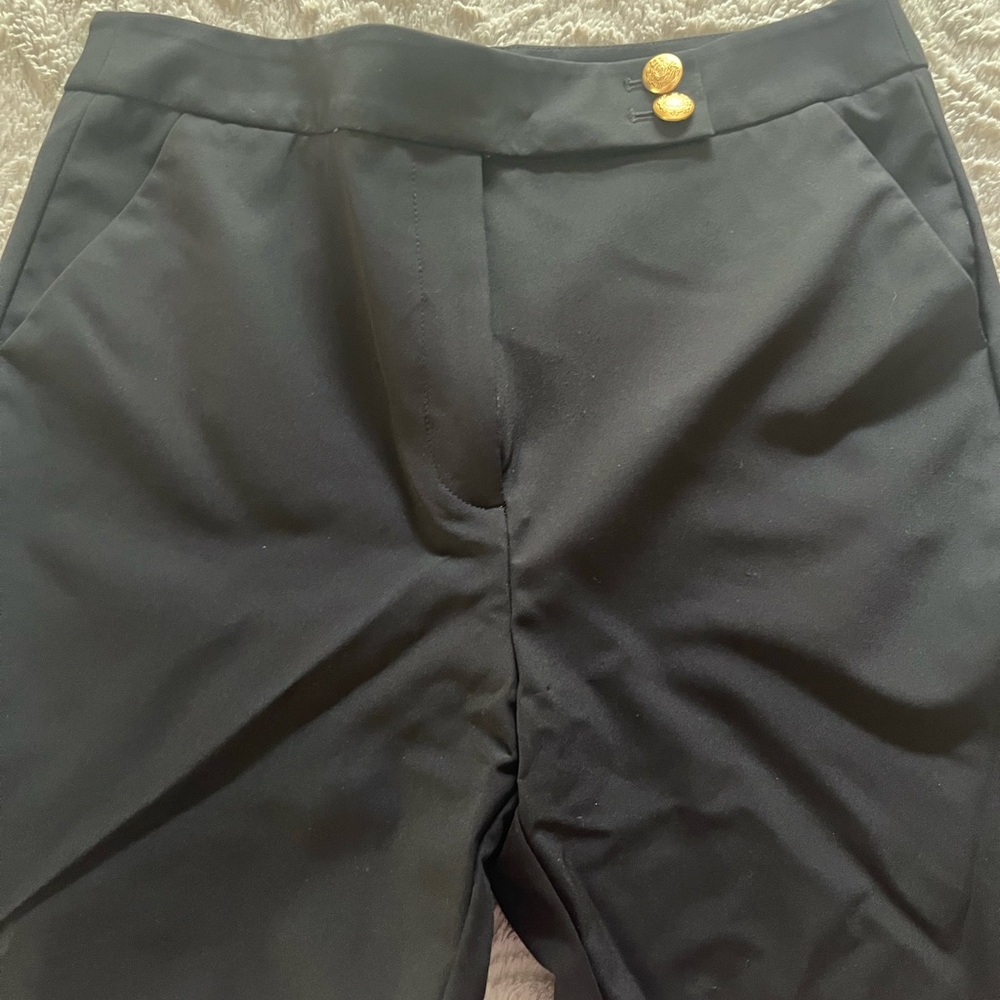 Quince Black Women's Pants with Gold Buttons